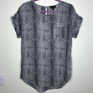 OLM Black & White Leopard Print‎ Top